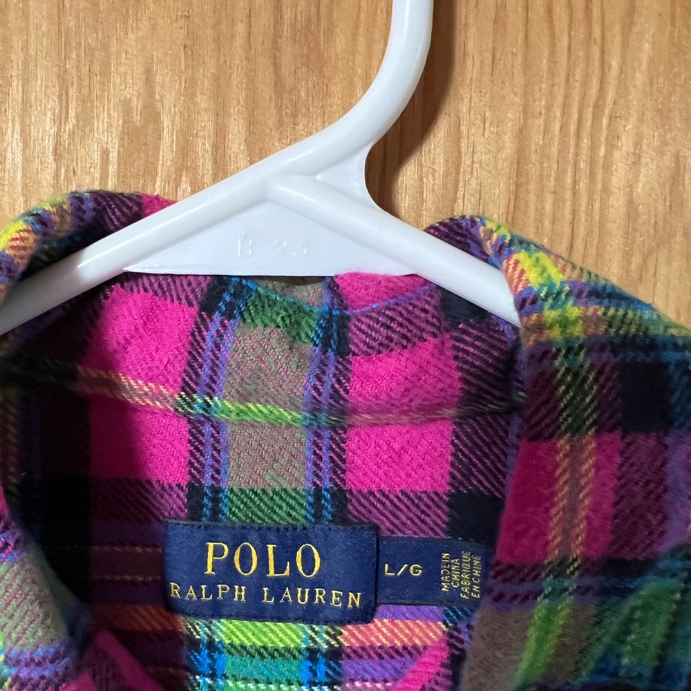 Ralph Lauren Large Long Sleeve Plaid Flannel Button-Up Shirt - Picture 6 of 10